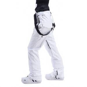 NEW RIVIYELE snow pants with leg vents in white/ black